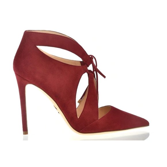 Chelsea Paris‎ Red Suede cutout lace up heel, size EU 39 - Picture 9 of 9